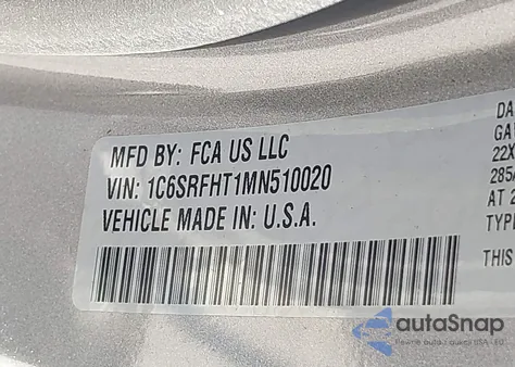 2021 Ram 1500 Limited 4X4 5'7 Box из США, поврежденный, VIN 1C6SRFHT1MN510020